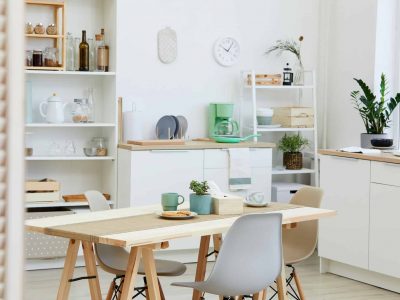 Kitchen and kitchen table in the house